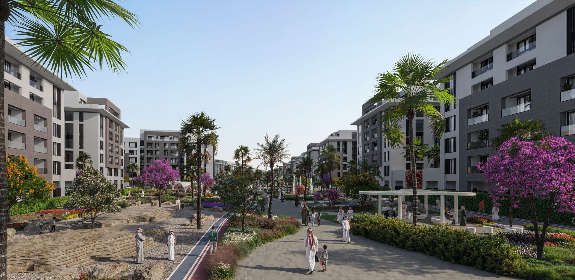 Al Alyaa gated residential community rendering within Knowledge Economic City, Madinah